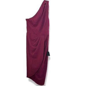 Lulus So-Flirty Burgundy One-Shoulder Cutout Asymmetrical Women's Dress Size XS